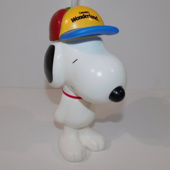 2010 Canada's Wonderland 22oz Peanuts Snoopy souvenir Travel Cup Water Bottle - Picture 7 of 9